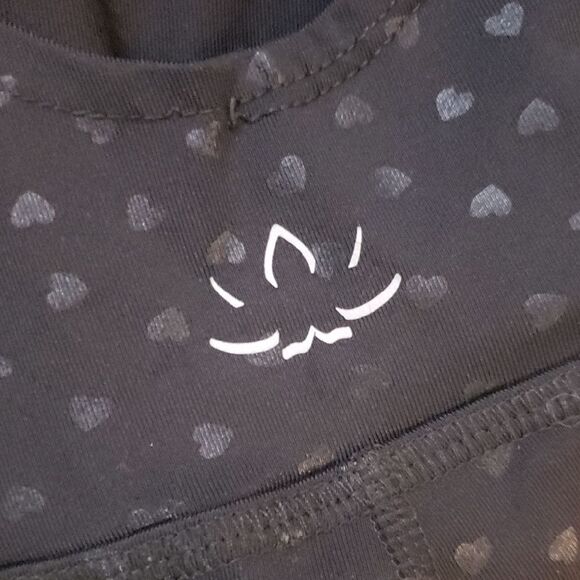 Beyond Yoga Shiny Black Heart Feminine Athleisure Bodycon Jumpsuit Size Small - Picture 3 of 7